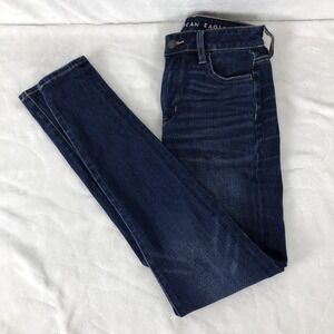 American Eagle Jeans Womens 0 Blue Super Hi-Rise Jegging High Waisted Stretch